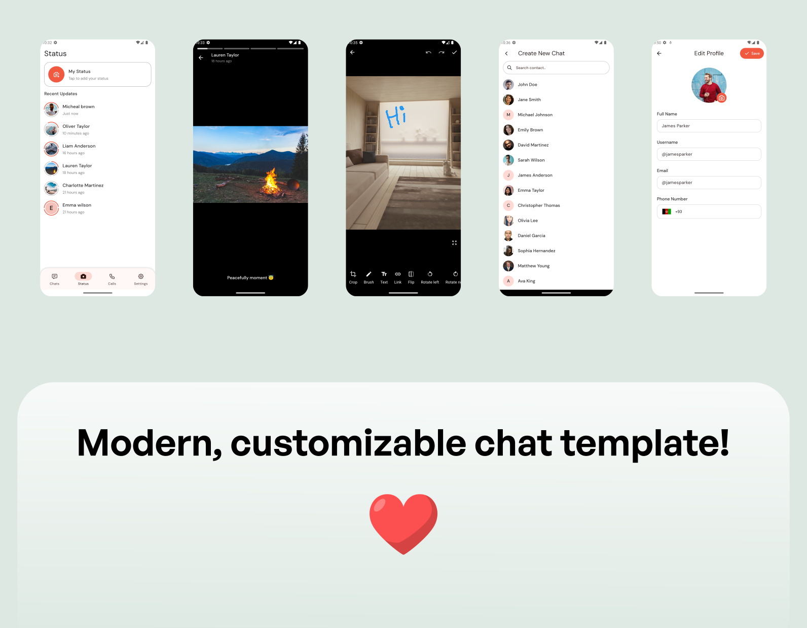 Chatflow - Kit de interfaz de usuario de la aplicación de chat de Flutter media 3