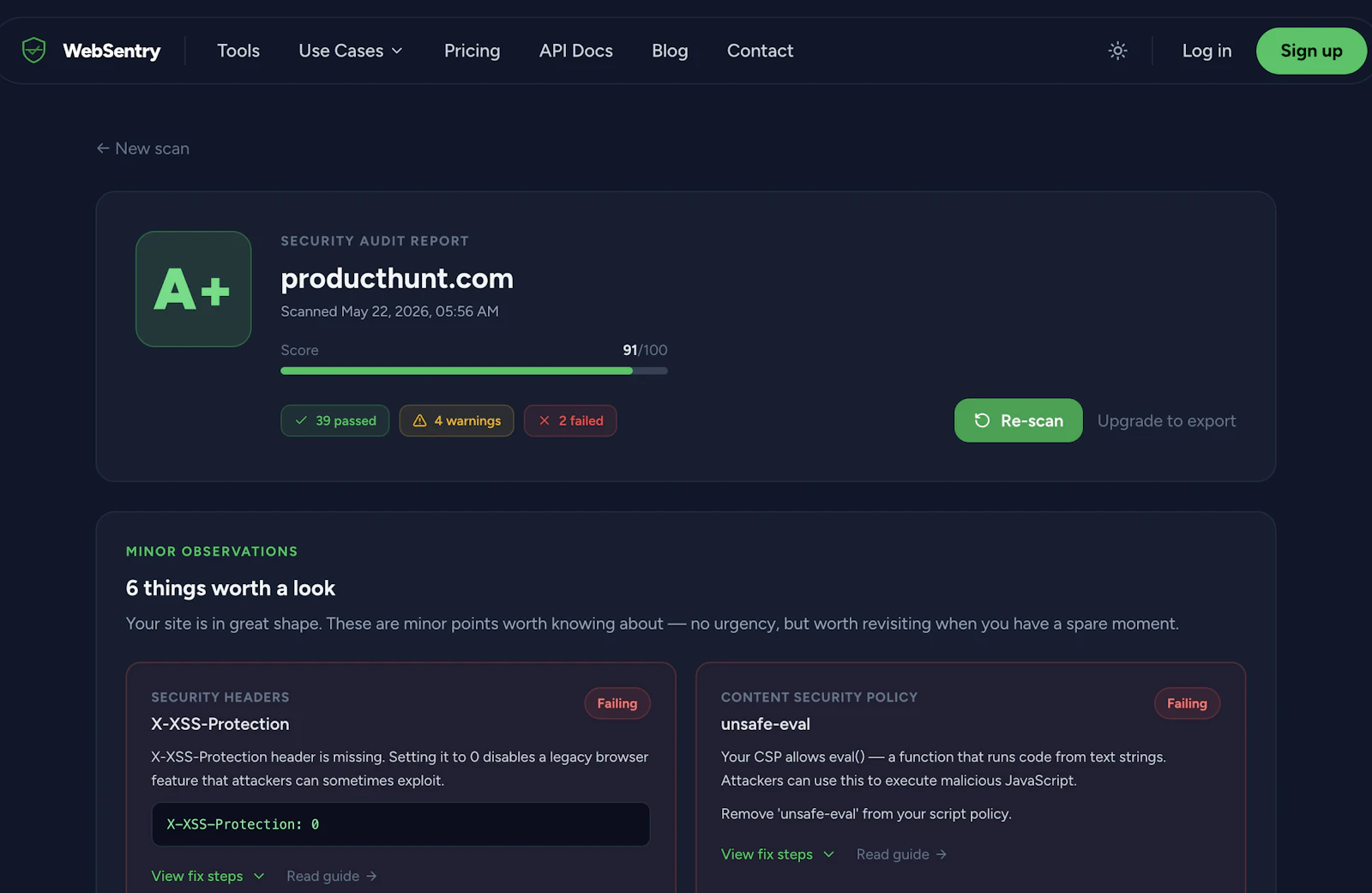 WebSentry screenshot 2