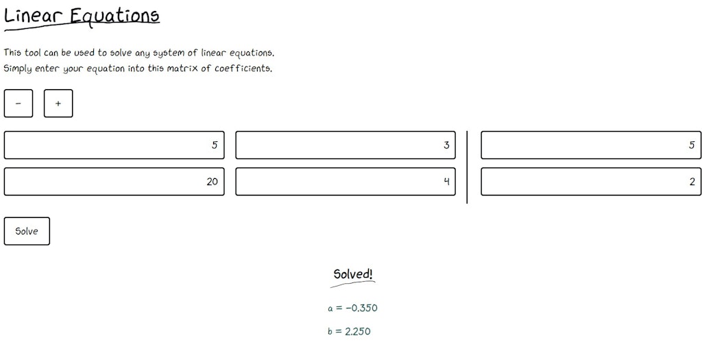 Linear Equations Solver: Solve any system of linear equations easily ...
