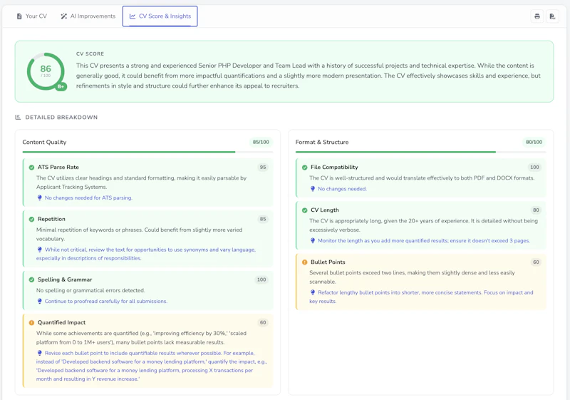 AIJobScout: Free CV Quality Checker screenshot 2