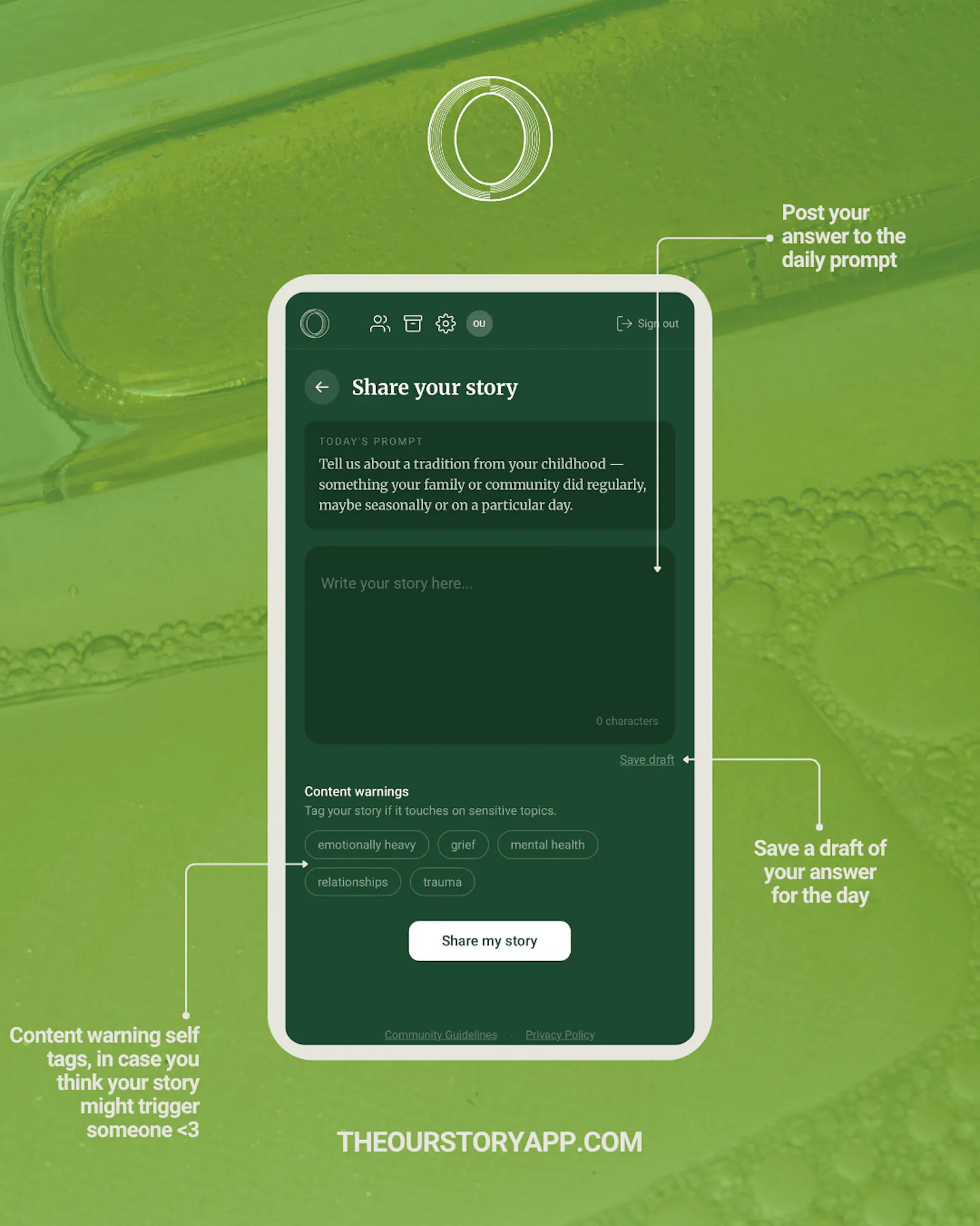 The OurStory App screenshot 2