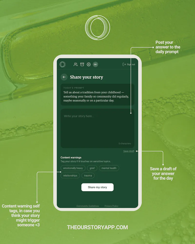 The OurStory App screenshot 2