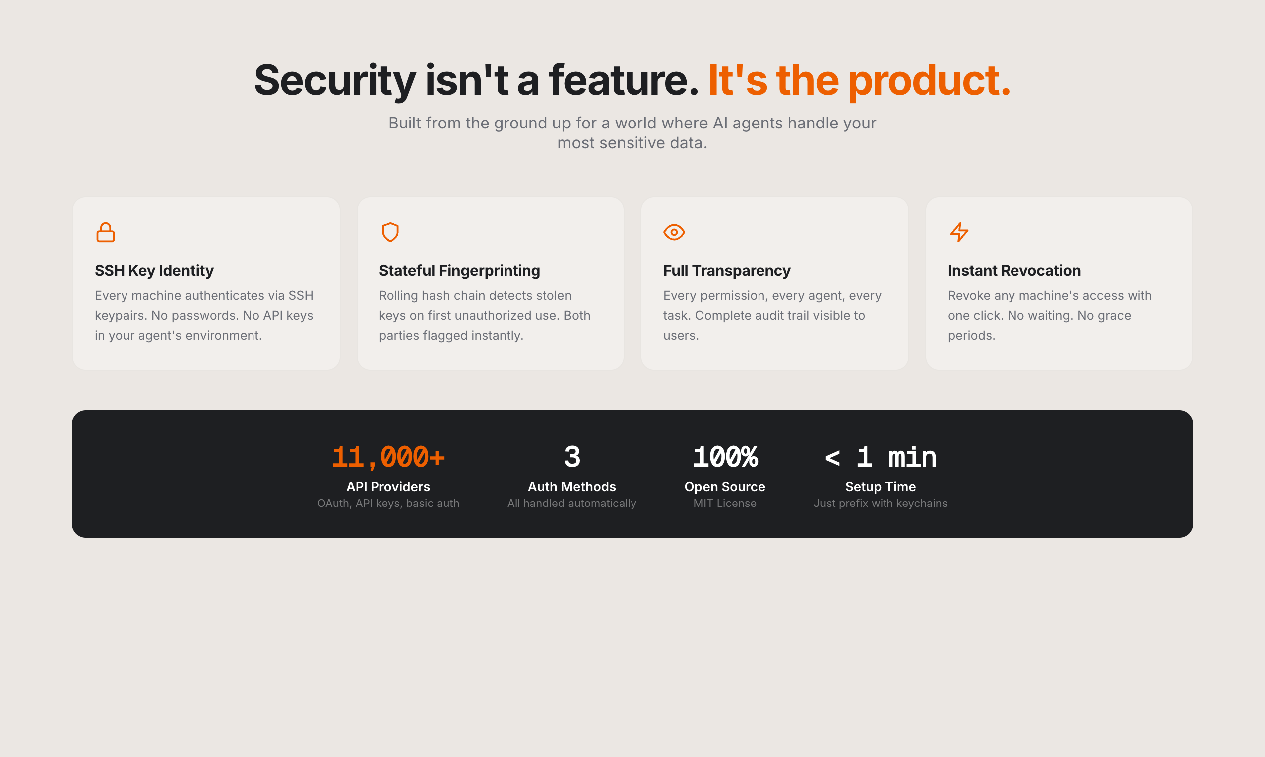 keychains.dev - Secure your OpenClaw bot - Screenshot 4 showing product features and functionality