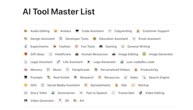 The Master List of AI Tools (600+) gallery image