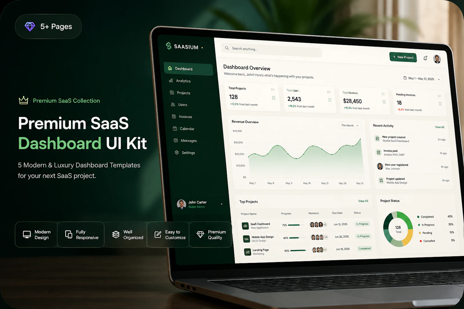 Premium SaaS UI Kit — 5 Luxury Templates screenshot 4