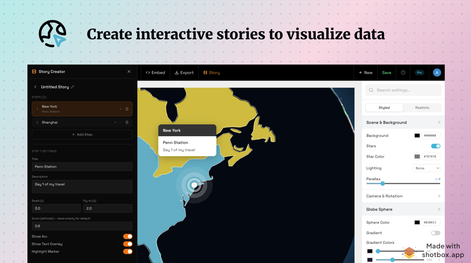 Globes.sh - Screenshot 4 showing product features and functionality
