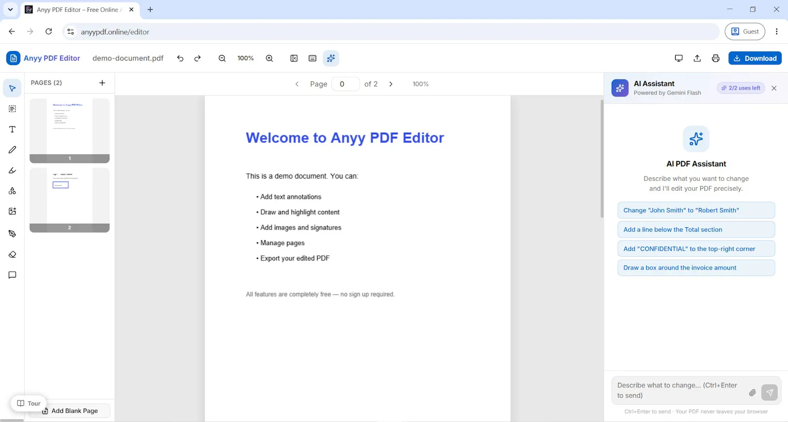 Anyy PDF Editor screenshot 3