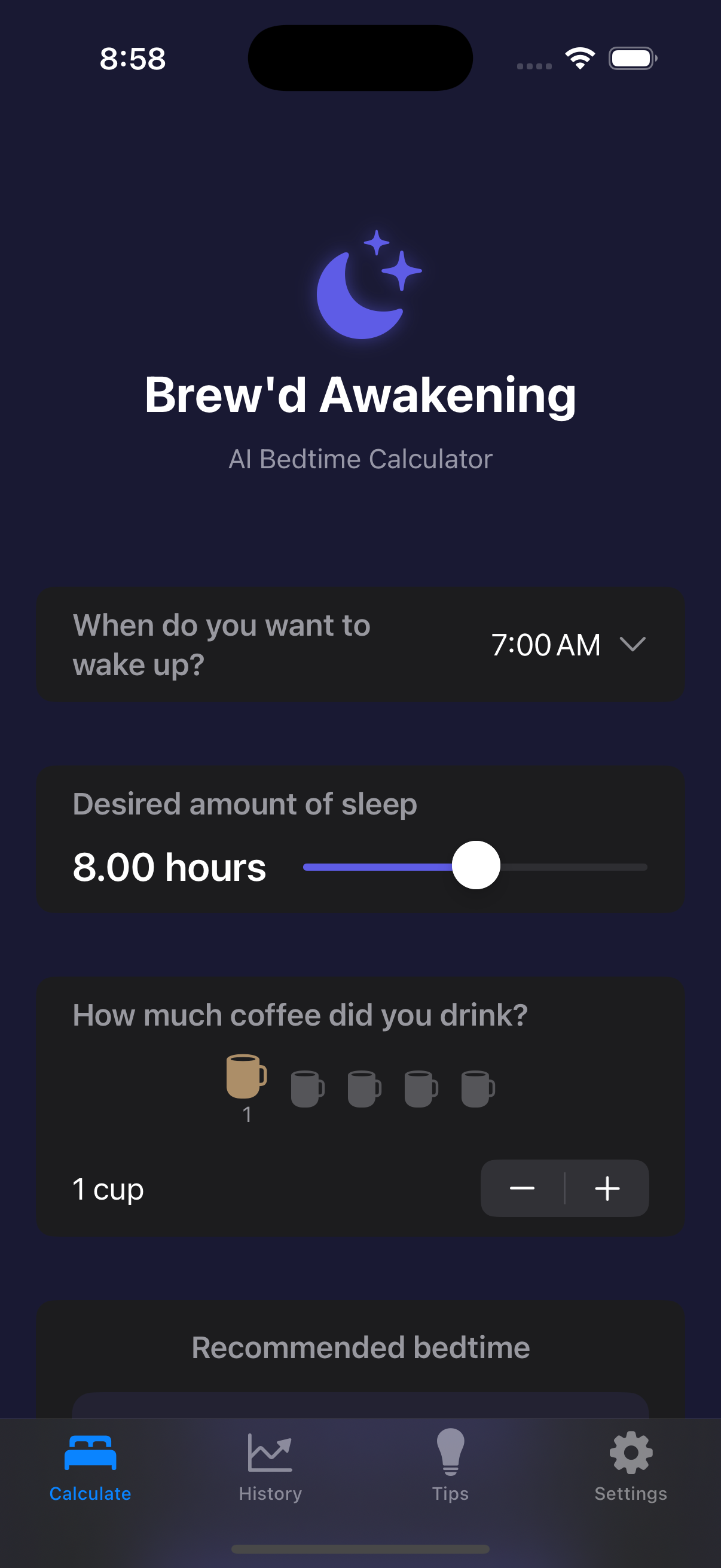 커피 인식 AI 취침 시간 계산기 - 최고의 수면 : AI & Coffee를 양조하십시오 미디어 2
