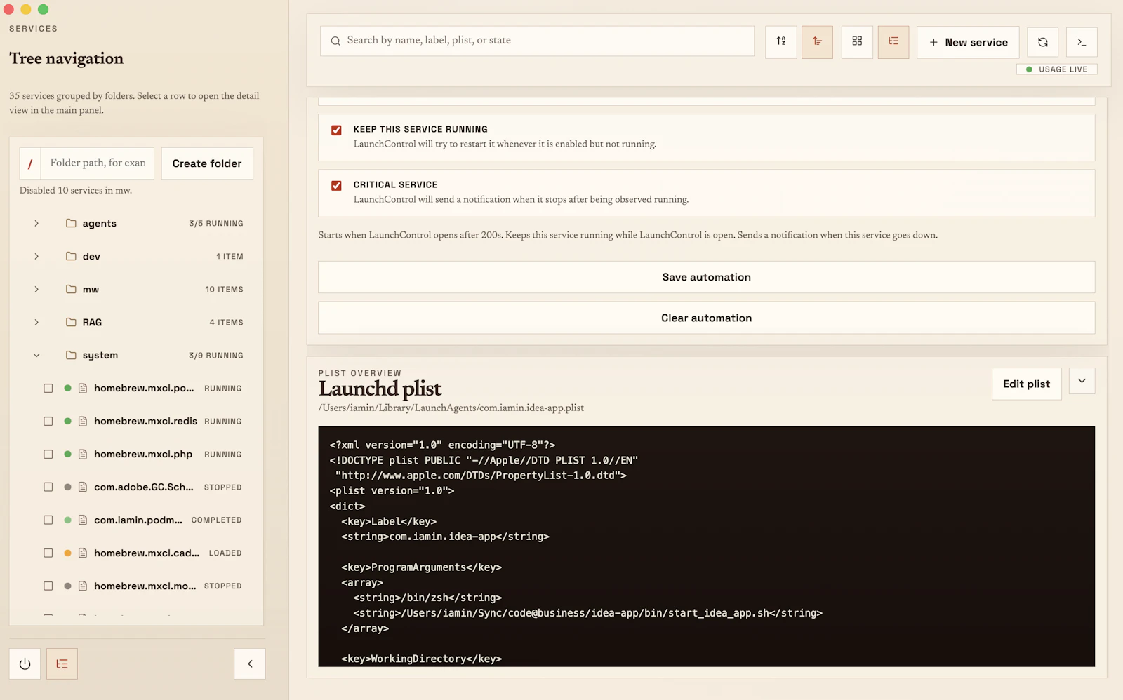 MacOS Launch Control  screenshot 2