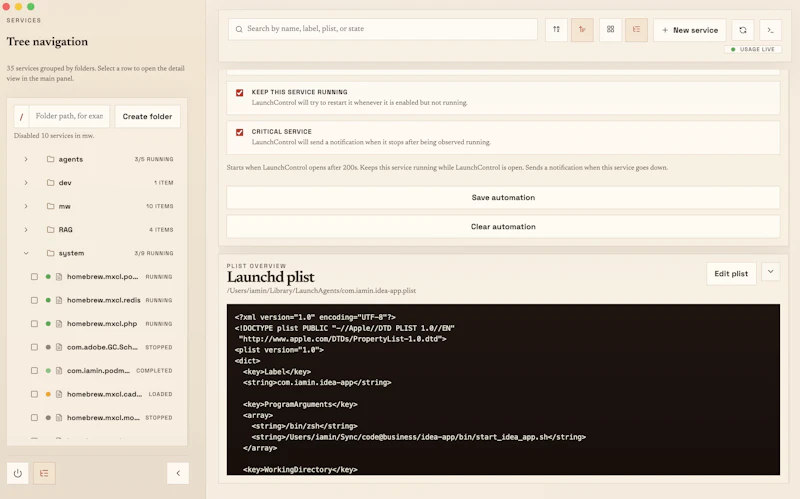 MacOS Launch Control  screenshot 2