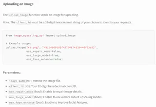 Free image upscaling API gallery image