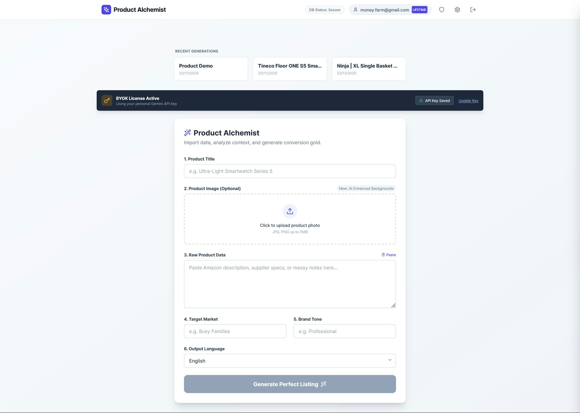 Product Alchemist - Screenshot 5 showing product features and functionality