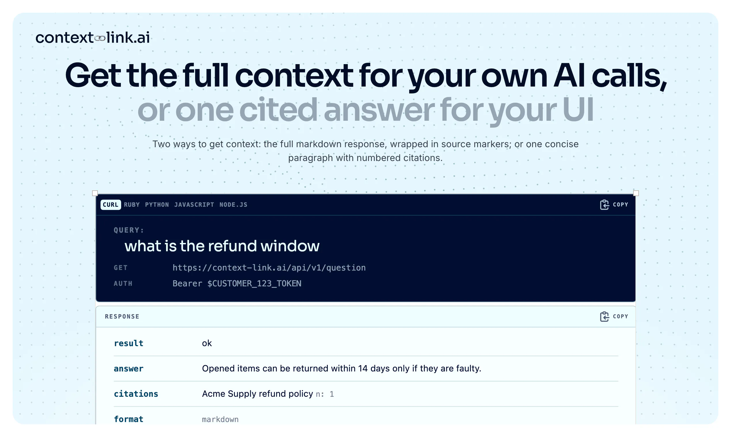 Context Link RAG API gallery image