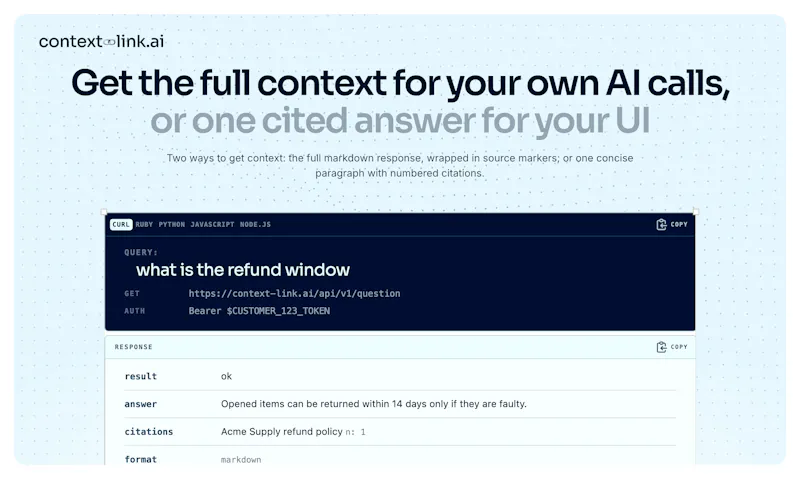 Context Link RAG API screenshot 3