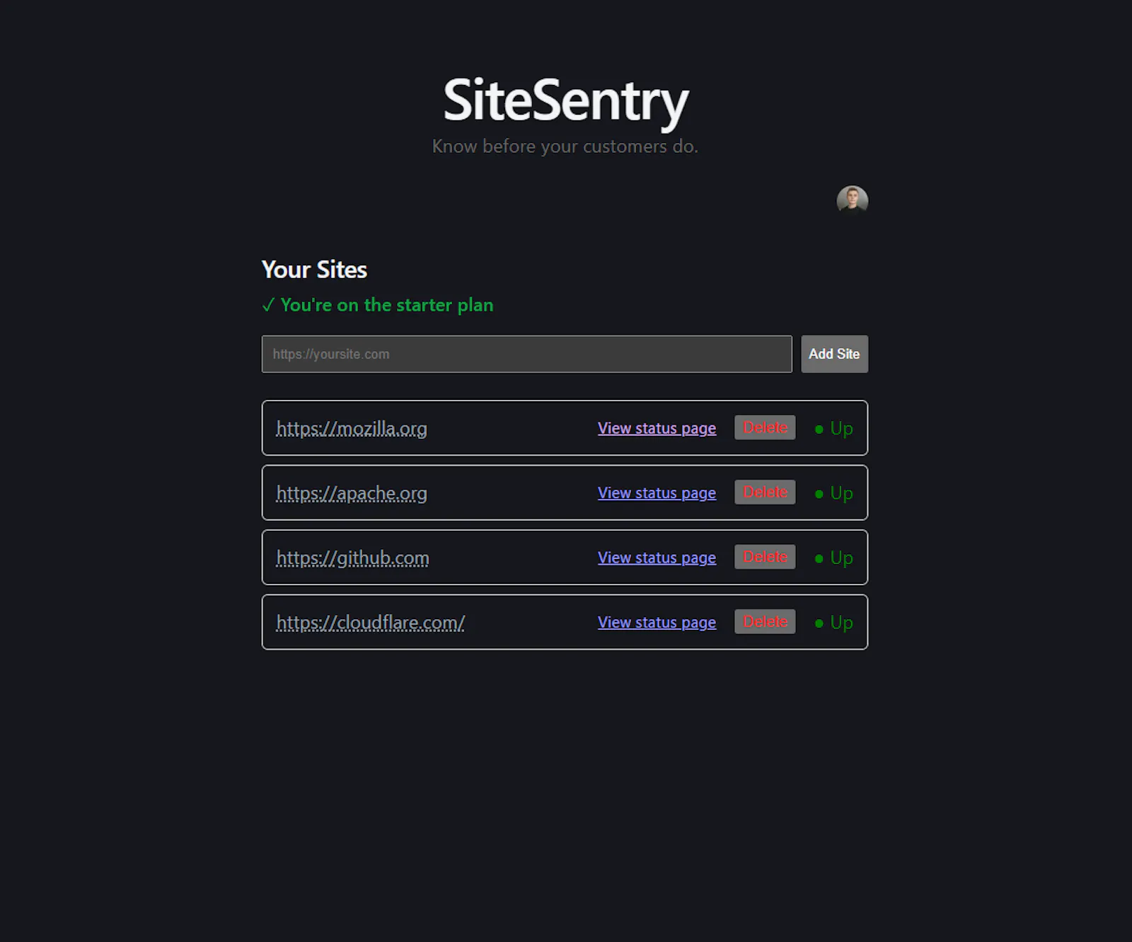 SiteSentry screenshot 2