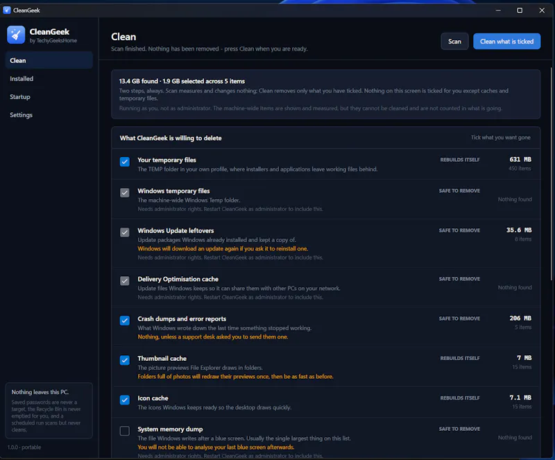 CleanGeek screenshot 2