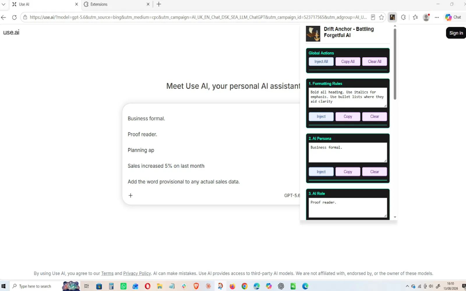 Drift Anchor – Prompt Edge Ext screenshot 4
