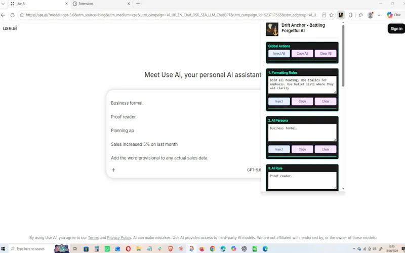 Drift Anchor – Prompt Edge Ext screenshot 4
