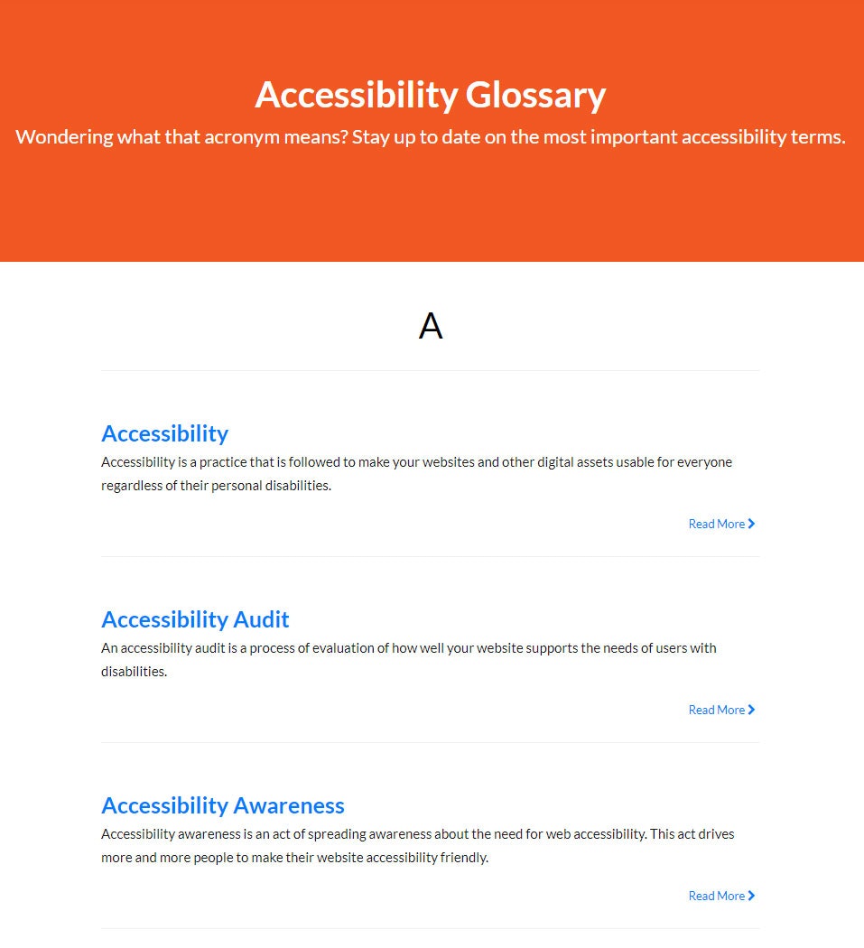 Web Accessibility Glossary  gallery image