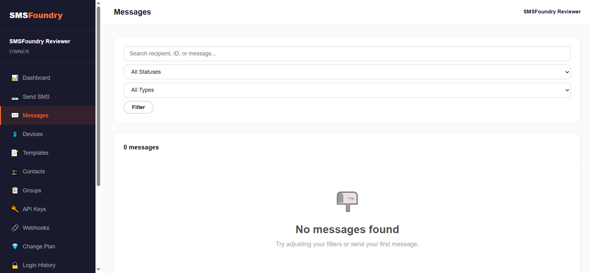 SMSFoundry - Screenshot 2 showing product features and functionality