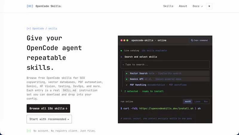 OpenCode Skills screenshot 1