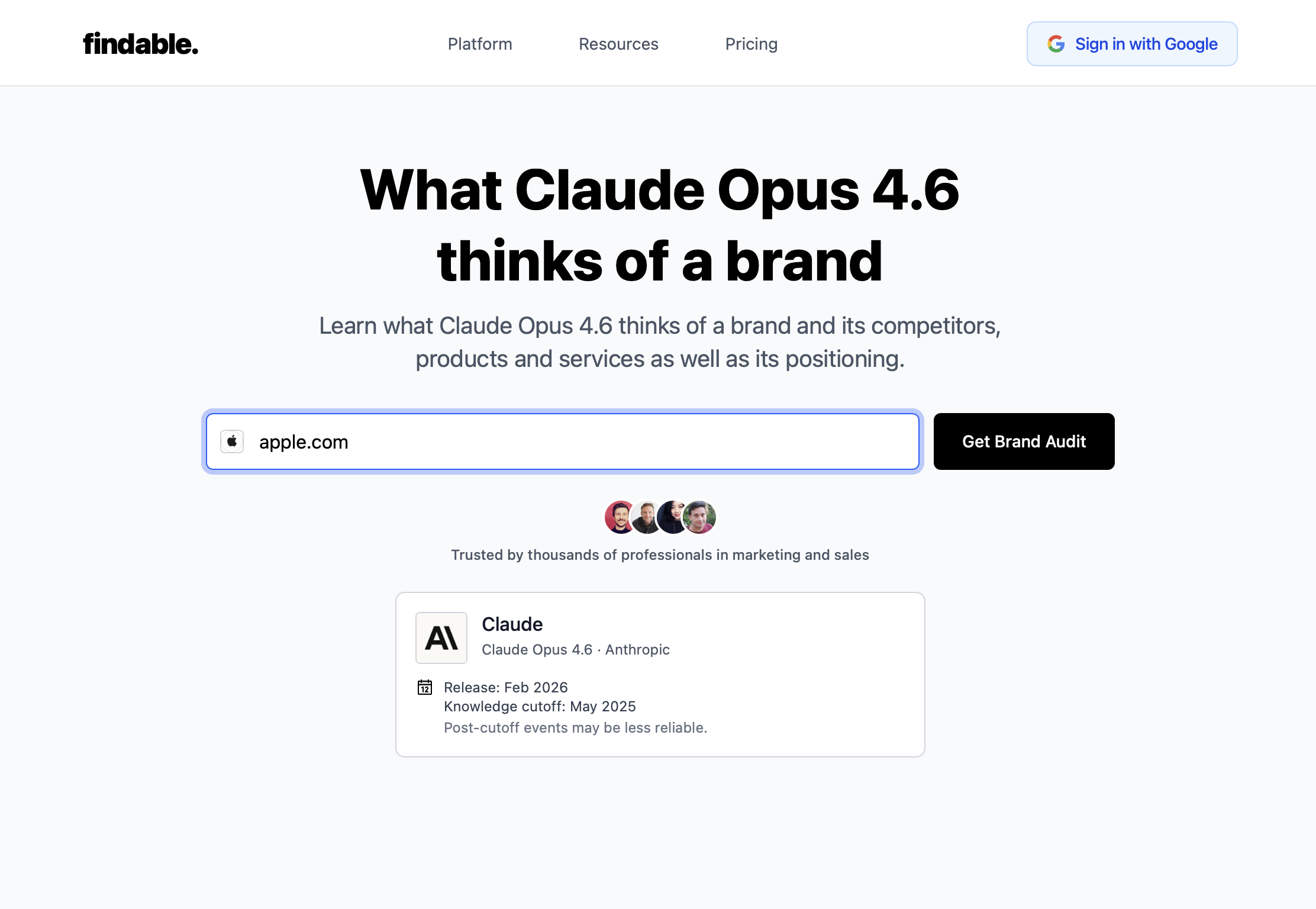 Claude Opus 4.6 Brand Audit - Main product screenshot demonstrating key features and user interface