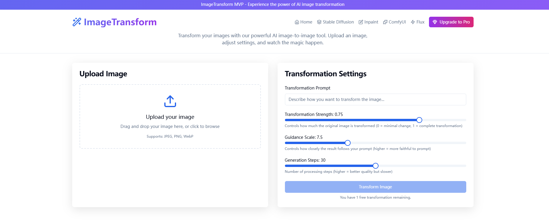 img2img ai transfrom gallery image