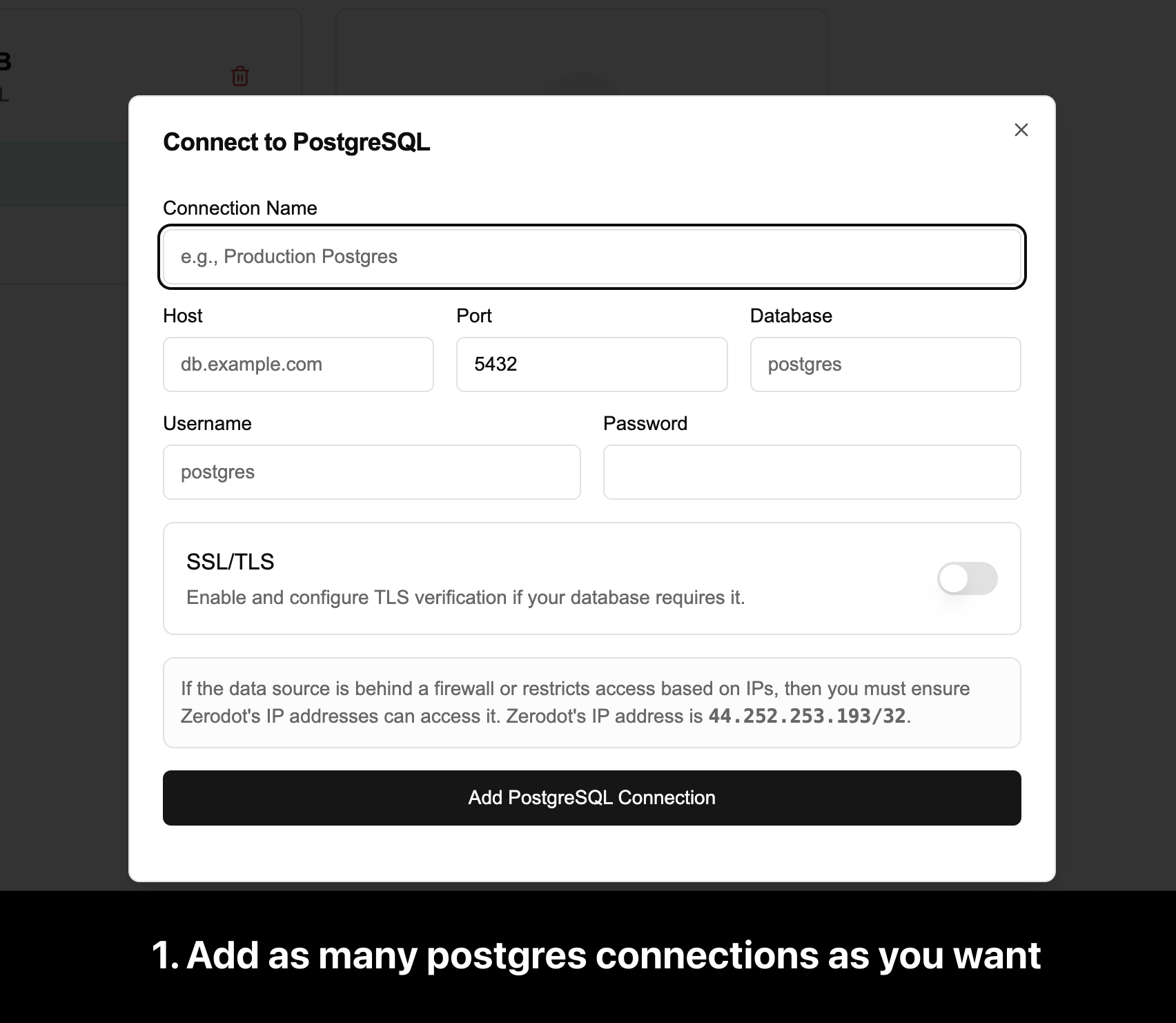 Zerodot - Crea app sul tuo DB Postgres tramite chat media 2