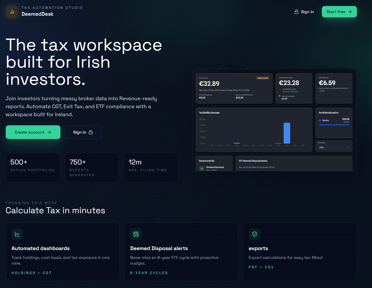 Deemed Desk - Main product screenshot demonstrating key features and user interface