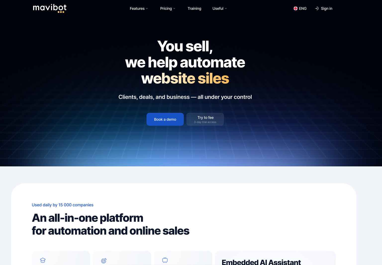 Mavibot - Main product screenshot demonstrating key features and user interface