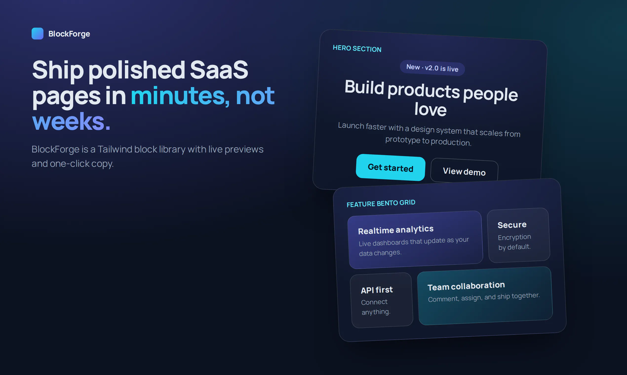 Tailwind SaaS UI Block Library gallery image