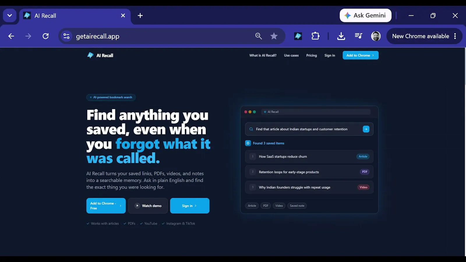 AI Recall screenshot 1 (video preview)