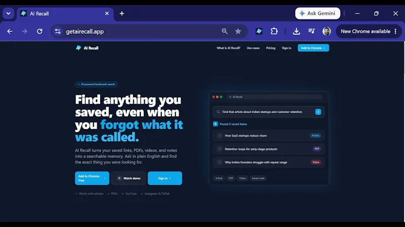 AI Recall screenshot 1 (video preview)