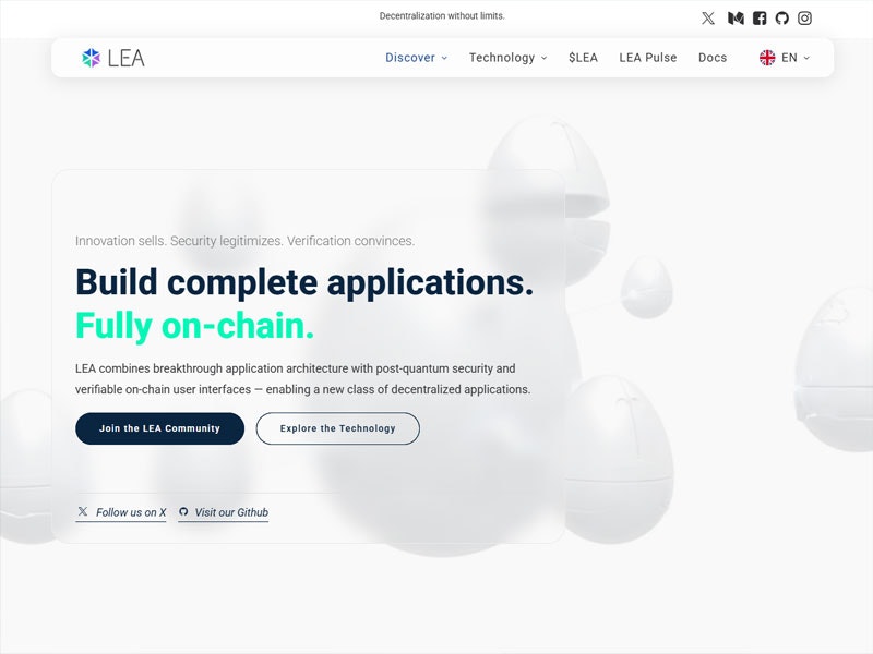 LEA Blockchain - Screenshot 2 showing product features and functionality
