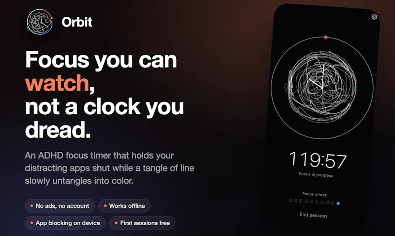 Orbit: ADHD Time Tracker screenshot 1