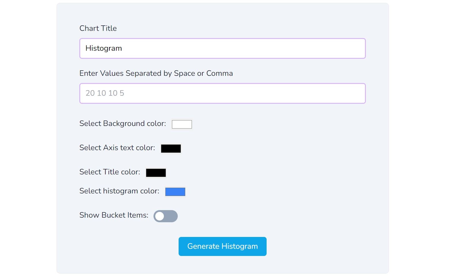 Histogram üreticisi - Histogram yapmak için bir web aracı medya 5