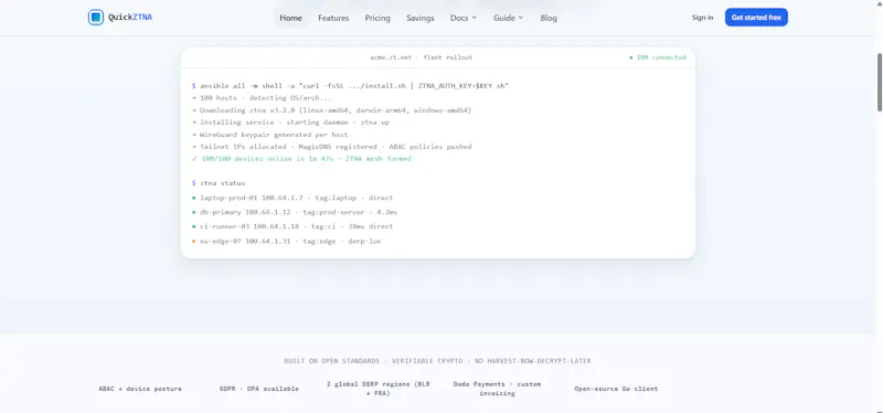 QuickZTNA screenshot 2
