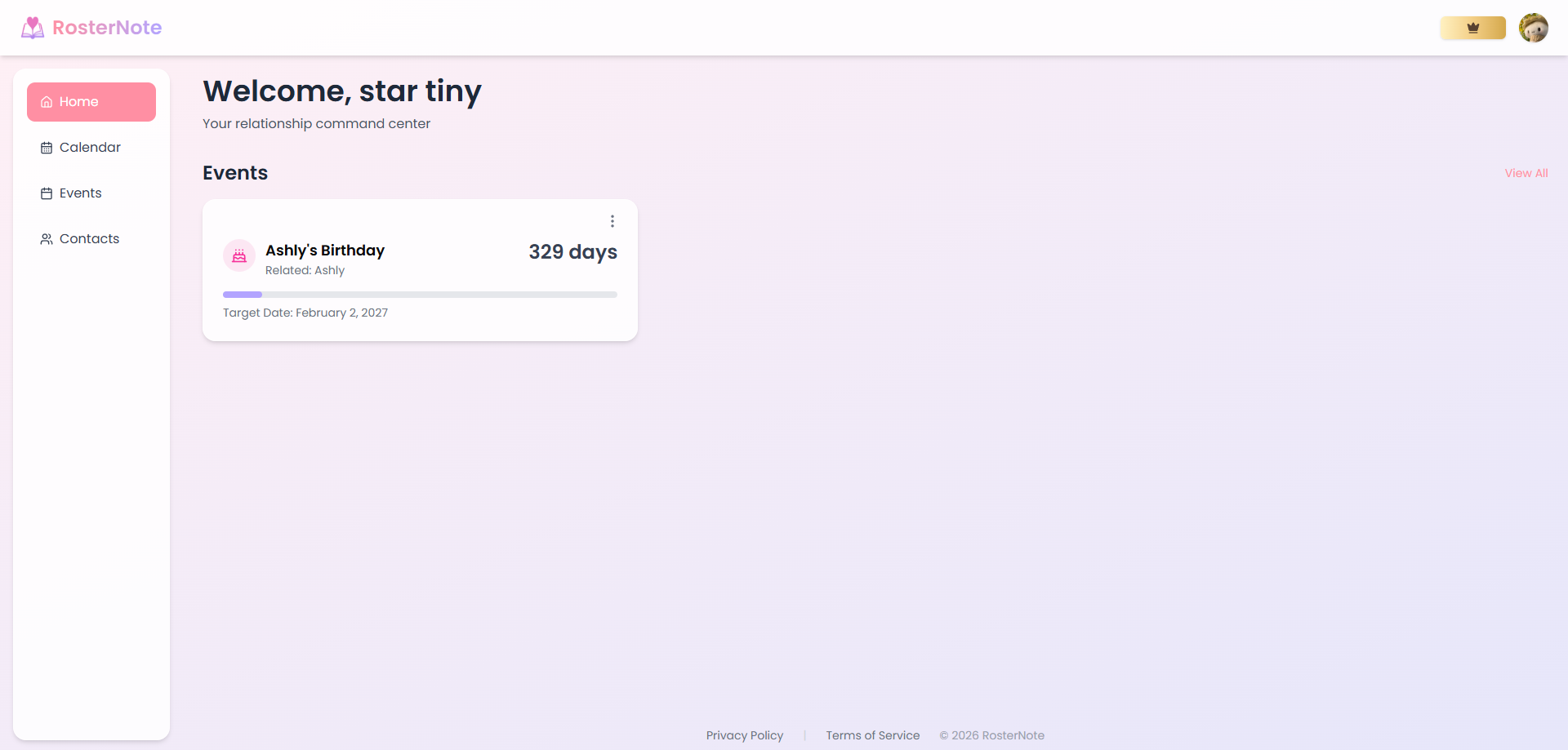 Roster Note - Screenshot 2 showing product features and functionality