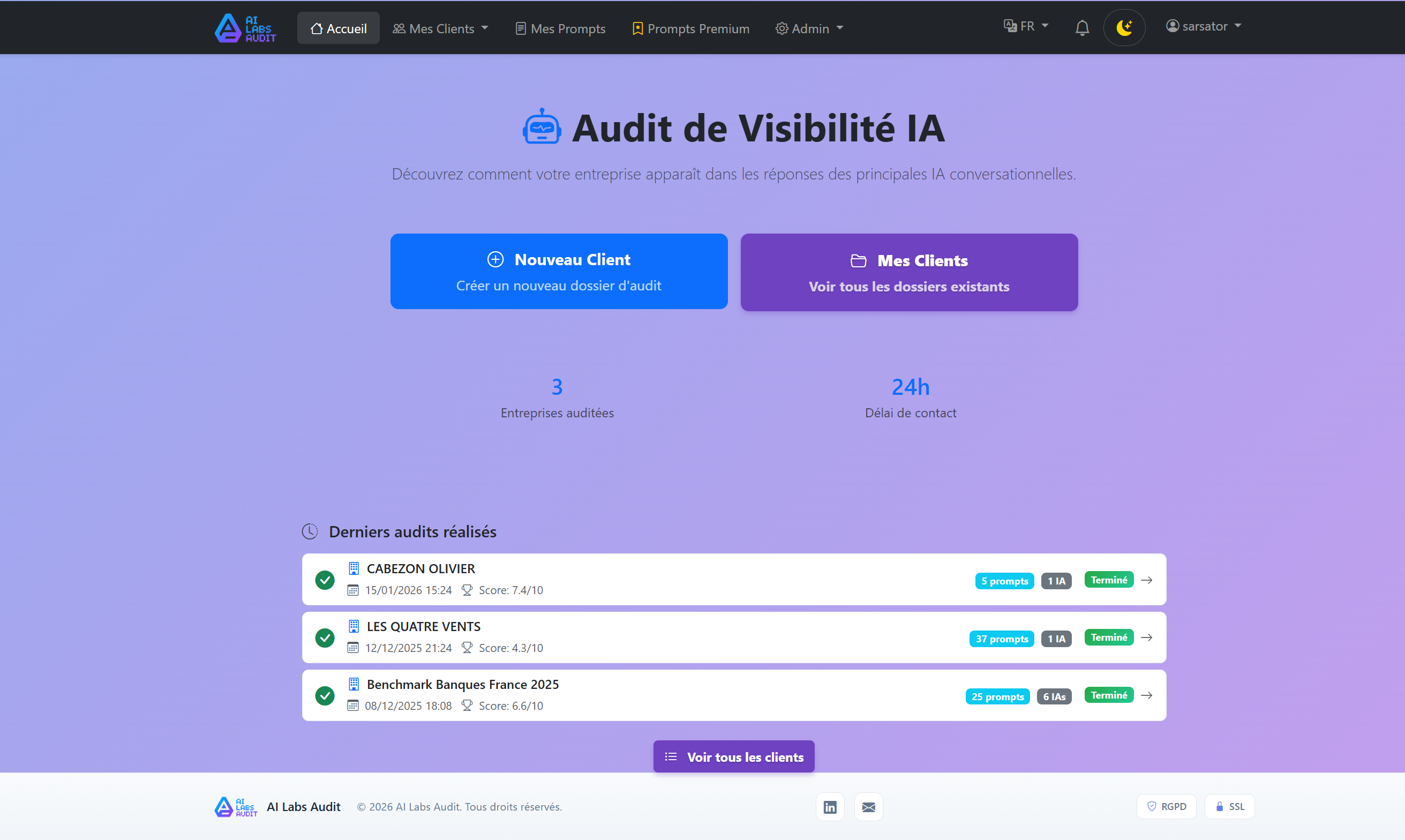 AI Labs Audit - Main product screenshot demonstrating key features and user interface