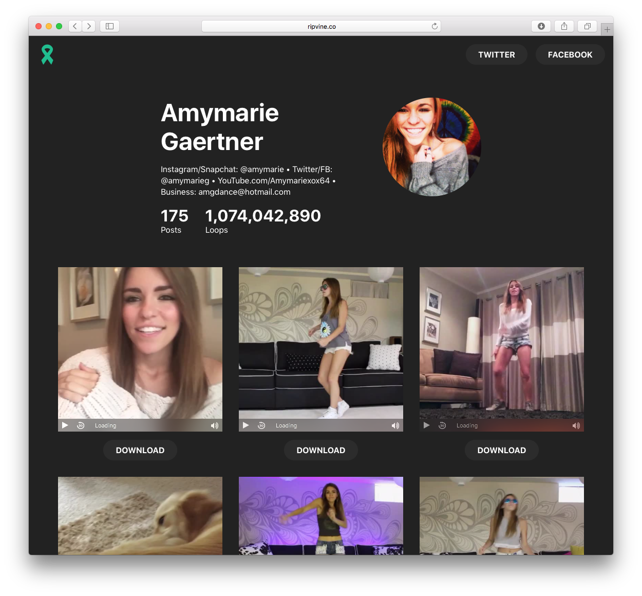 #ripvine ⚰️ – Vine profile exporter gallery image