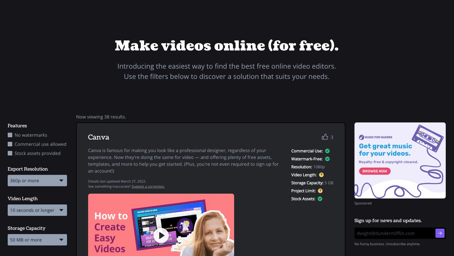 Free Online Video Editors media 1