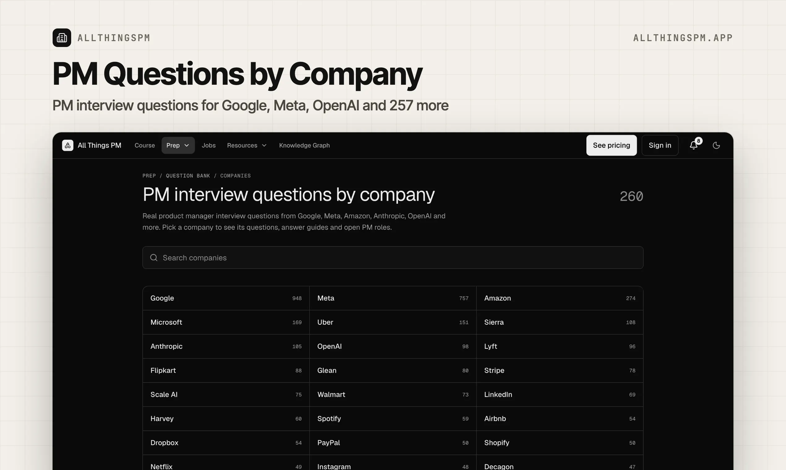 PM Questions by Company by AllthingsPM screenshot 1