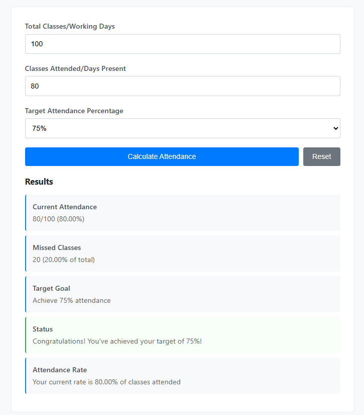 MyAttendanceCalculator gallery image