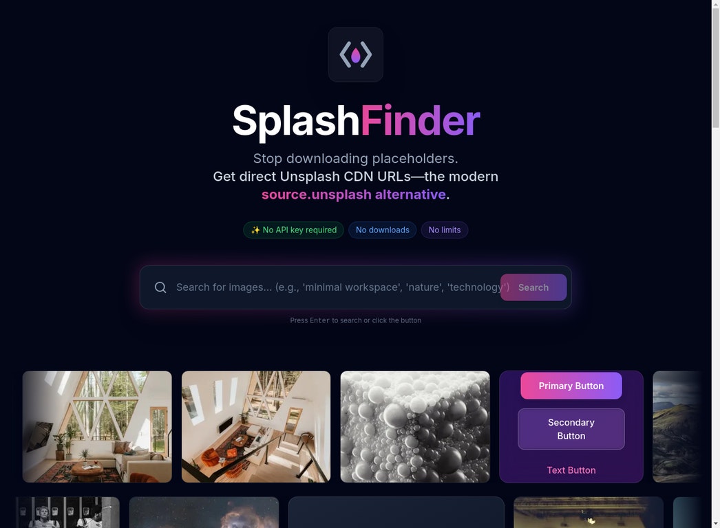 SplashFinder - Main product screenshot demonstrating key features and user interface