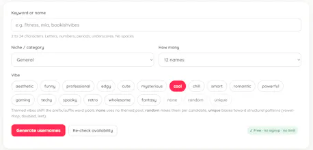 Handle — Free TikTok Username Generator gallery image