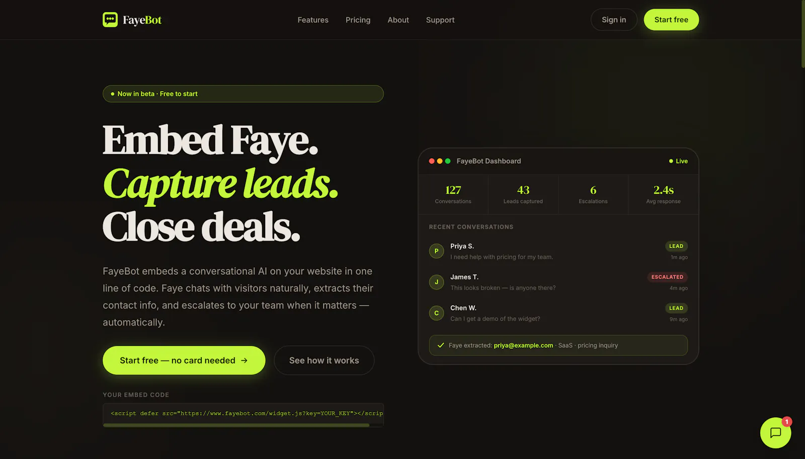 FayeBot screenshot 2