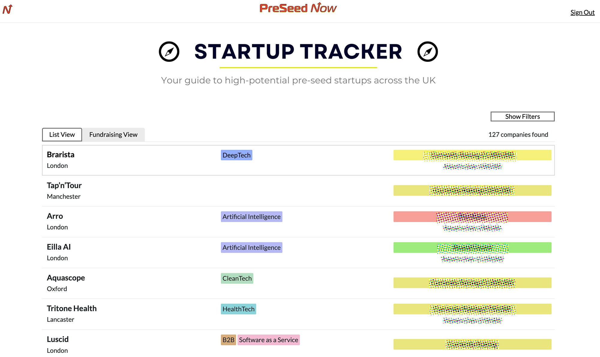 startuptile PreSeed Now Startup Tracker-Find and identify high-potential pre-seed startups in the UK