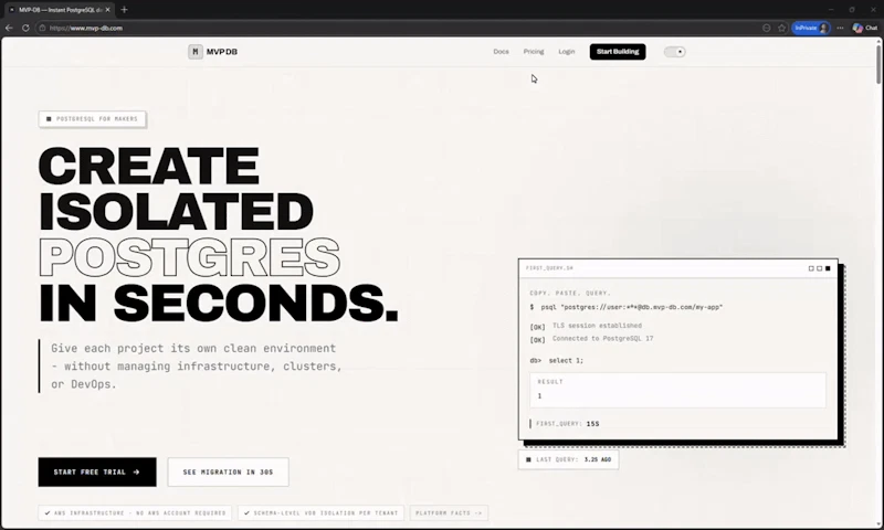 MVP DB screenshot 1 (video preview)
