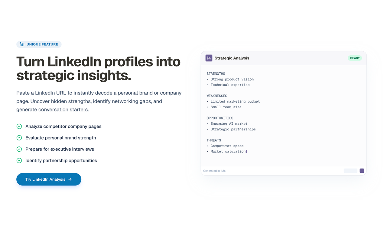 SWOTPal - Screenshot 4 showing product features and functionality