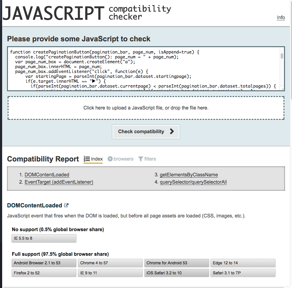Javascript Compatibility Checker gallery image
